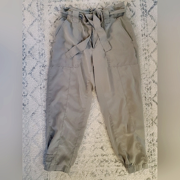 Banana Republic Sage Green Paper Bag Waist Pants 4 - Picture 1 of 5